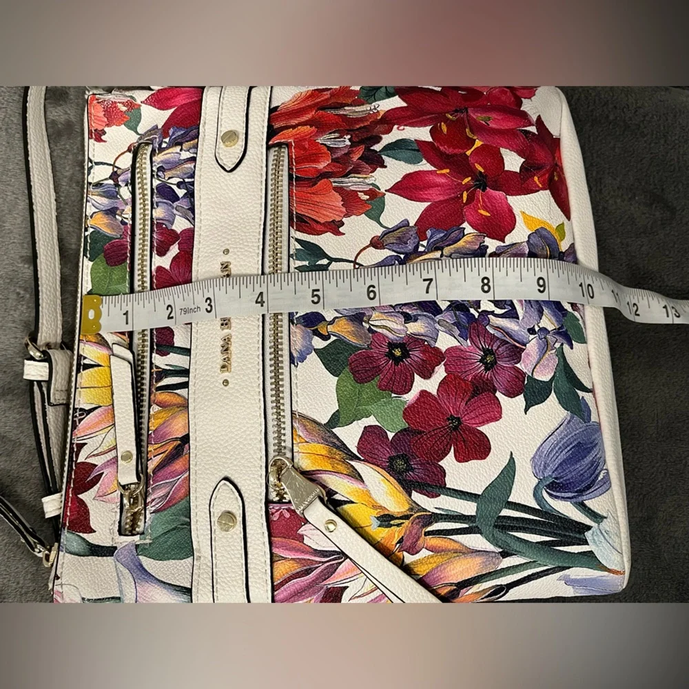 Dana Buchman floral purse/ crossbody bag. 7 pockets. Multicolored. Spring Summer - Picture 10 of 15
